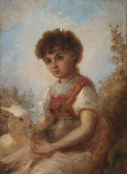 Little Girl with a Goat